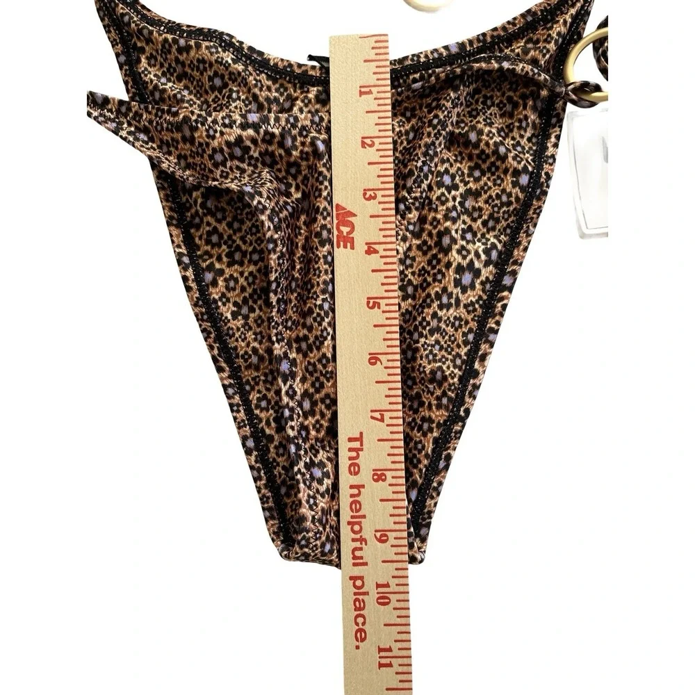 Kulani Kinis Women's Bikini Set Leopard Print Top M Bottoms L New Swim Suit